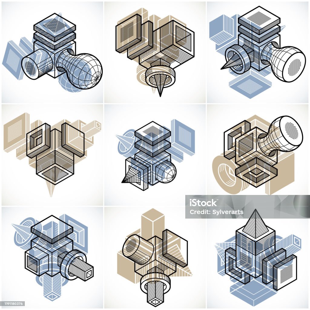 Engineering Shaps Engineering Abstract Geometric Shapes Simple Vectors Set Stock ...