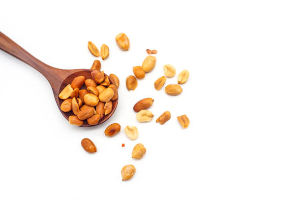 groundnut in wooden spoon
