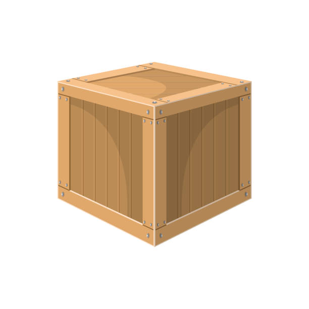 Wooden box vector design illustration isolated on white background Beautiful vector design illustration of wooden box isolated on white background wood box stock illustrations