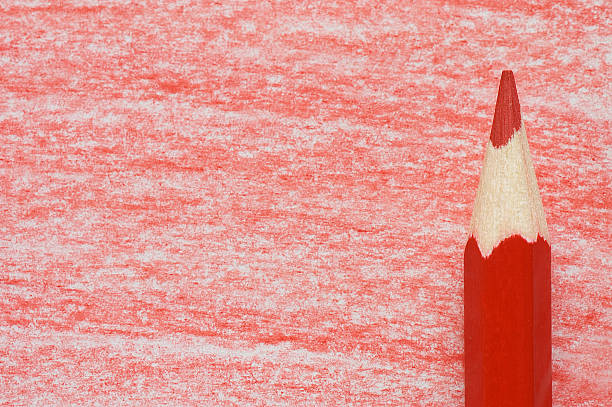 istock Red pencil with coloring on a  paper 119118966