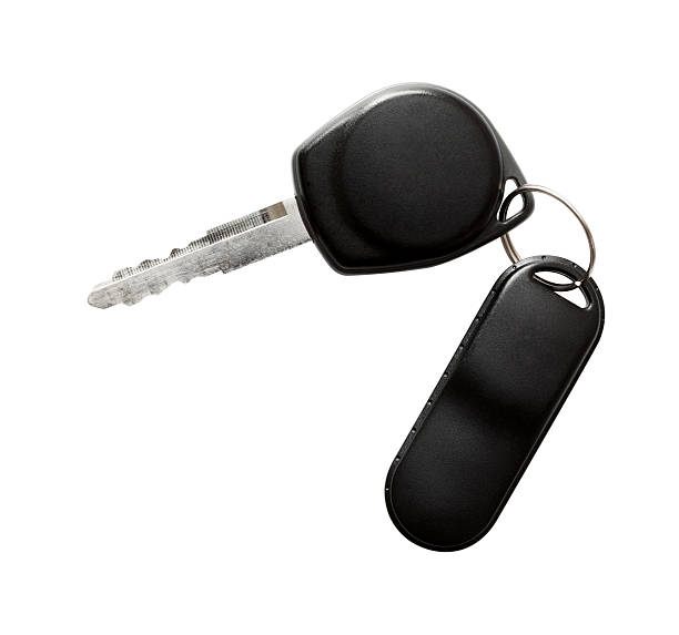 A car key and fob isolated on a white background stock photo