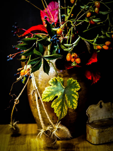istock Autumn still with flowers 1191193023