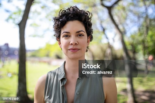 istock Portrait of a confident young woman at the park 1191193169