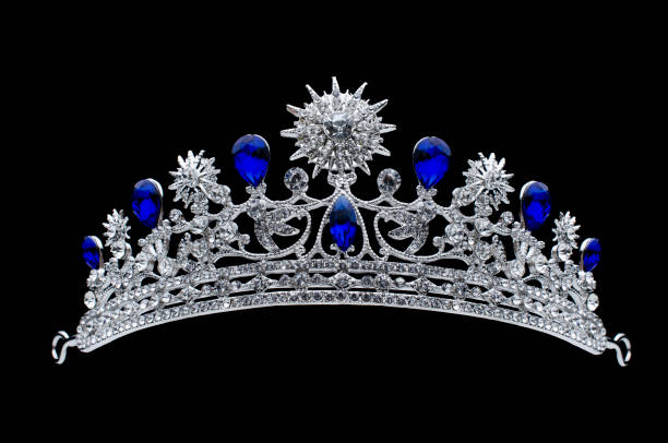 istock silver tiara with diamonds and sapphires on black 1191194223