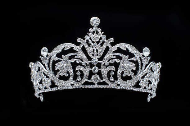 istock silver tiara with diamonds on black background 1191194363