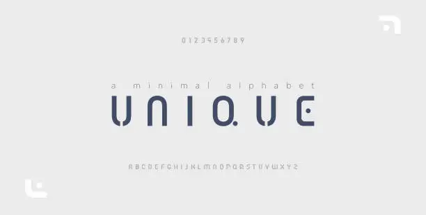 Vector illustration of Minimal font creative modern alphabet. Typography with dot regular and number. minimalist style fonts set. vector illustration