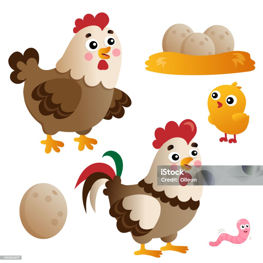 Ilustración de Imágenes En Color De Pollo De Dibujos Animados O Gallina Con Gallo Pollito Y Huevos Sobre Fondo Blanco Animales De Granja Conjunto De Ilustraciones Vectoriales Para Niños y más Vectores Ilustración de Imágenes En Color De Pollo De Dibujos Animados O Gallina Con Gallo Pollito Y Huevos Sobre Fondo Blanco Animales De Granja Conjunto De Ilustraciones Vectoriales Para Niños y más Vectores