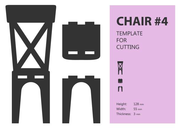 LasercutChair4_3mm vector art illustration