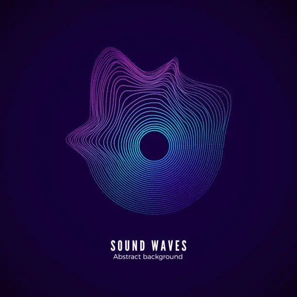 Vector illustration of Sound equalizer with frequency splash. Music waves motion effect. Vector illustration