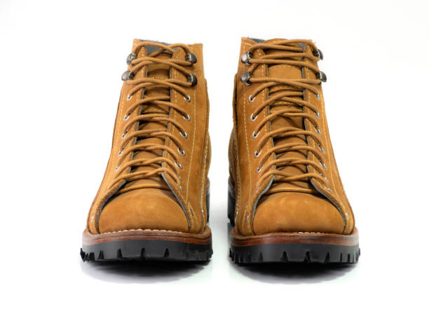 istock Man fashion leather brown boot isolated on a white background. 1191205364