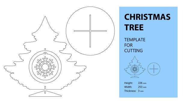 Christmas tree vector art illustration