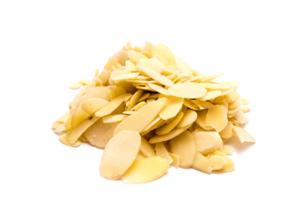 istock Almond slices isolated on white background 1191210757