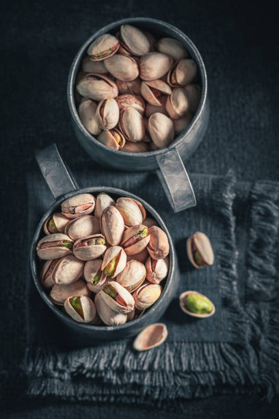 Group of pistachios as a healthy and good snack