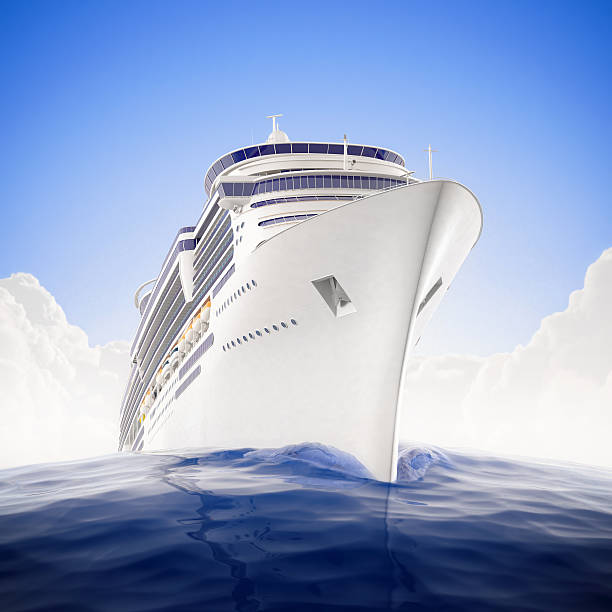 istock Vector illustration of a cruise ship in the ocean 119121102