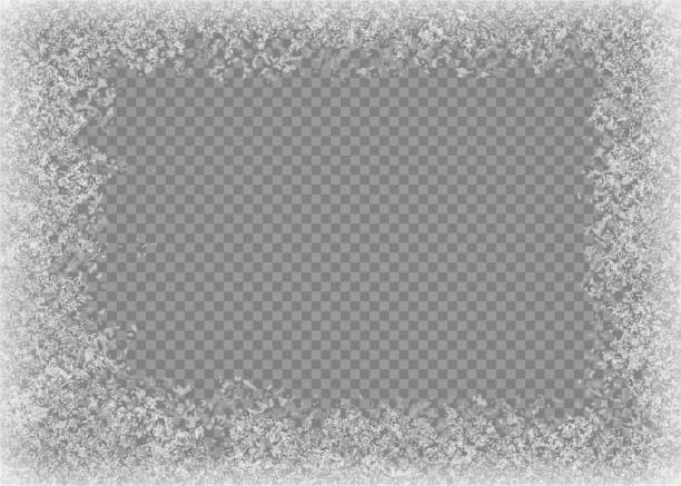 istock Snow frame. Frozen window. Window frozen glass ice. Vector illustration. 1191214356