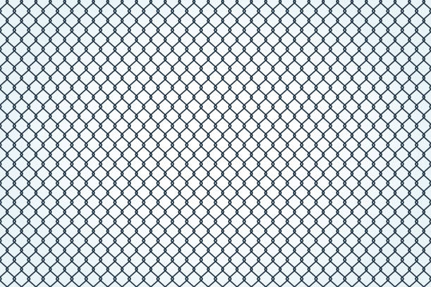 bezszwowa tekstura metalowej siatki. kolczasta bariera więzienna - enclose stock illustrations