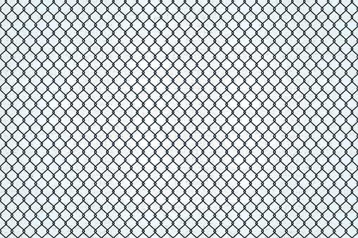 Seamless texture of metal mesh. Barbed fence prison barrier, secured property. Chain link fence wire mesh. Vector illustration flat design. Isolated on white background.