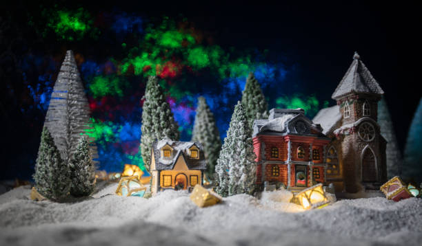 istock Traditional holiday attributes on snow. Creative artwork decorations. Empty space for your text 1191215906