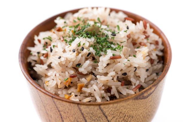 istock fried rice with vegetable and grains on white background 1191217691