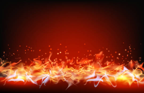 ilustrações de stock, clip art, desenhos animados e ícones de abstract background of fire flame on red background - forest fire power actions nature