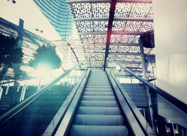 modern escalator in shopping centermodern escalator in shopping center
