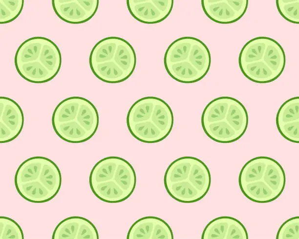 Vector illustration of Seamless cucumber pattern