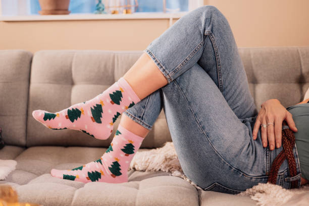 Christmas socks stockings with christmas tree