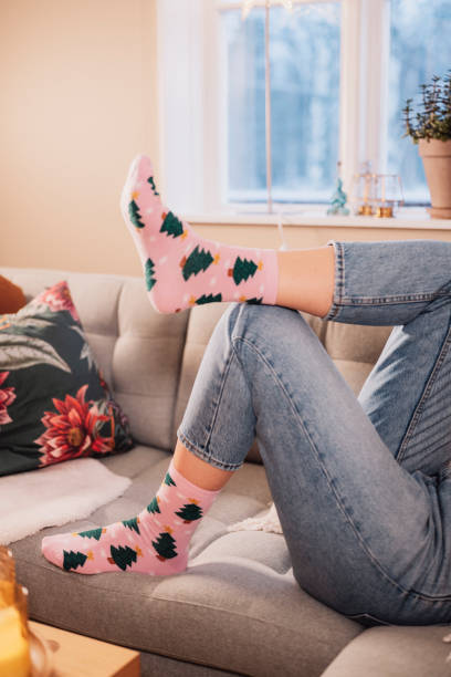 istock Christmas socks stockings with christmas tree 1191247662
