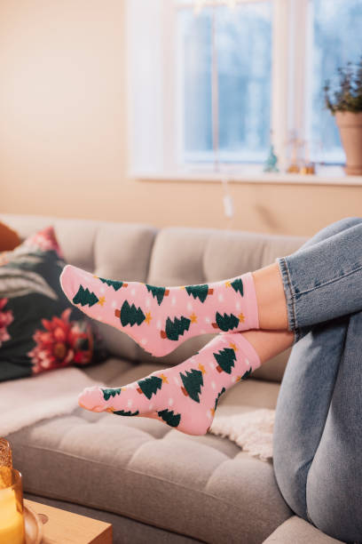 istock Christmas socks stockings with christmas tree 1191247679