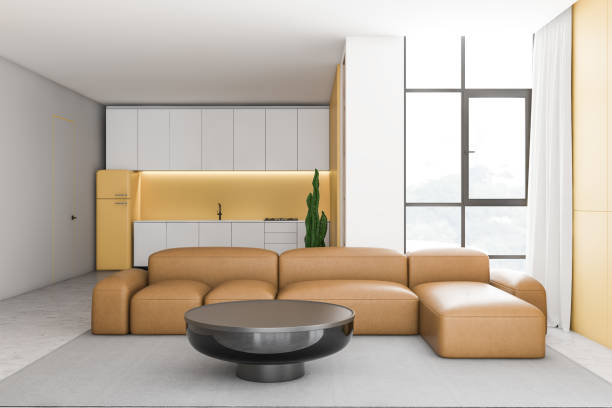 istock Comfortable living room and kitchen interior 1191250362