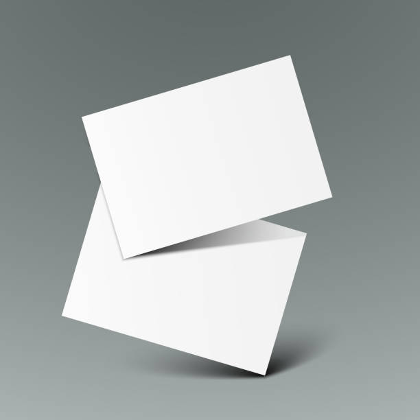 istock Realistic falling cards paper template mockup with shadows on a gray background – stock vector 1191250729