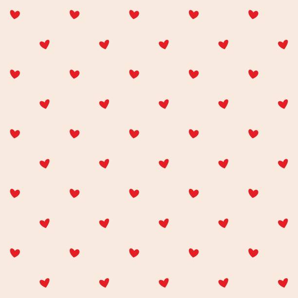 ilustrações, clipart, desenhos animados e ícones de padrão sem costura com corações vermelhos. fundo cremoso romântico do pêssego para a matéria têxtil, o papel de parede, a tela, projeto. ilustração do vetor. - valentines