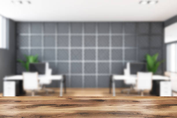 istock Table in gray and metal open space office 1191252819