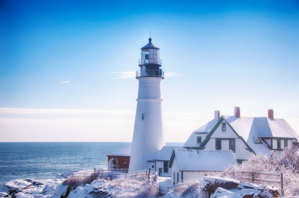 istock portland headlight winter scene maine 1191253078