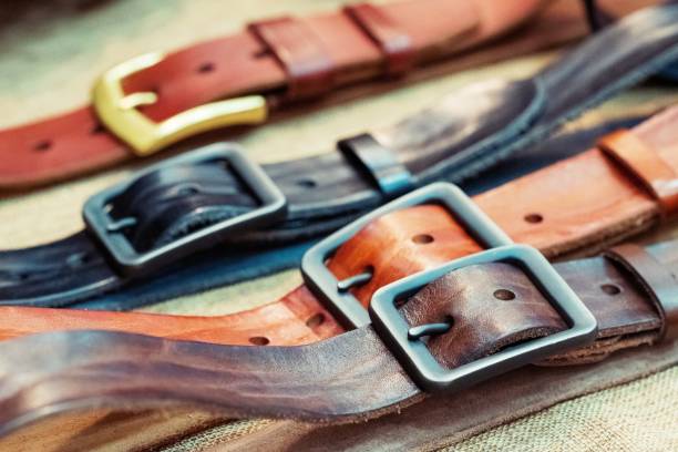 istock Close up of Store handmade leather belts 1191253469