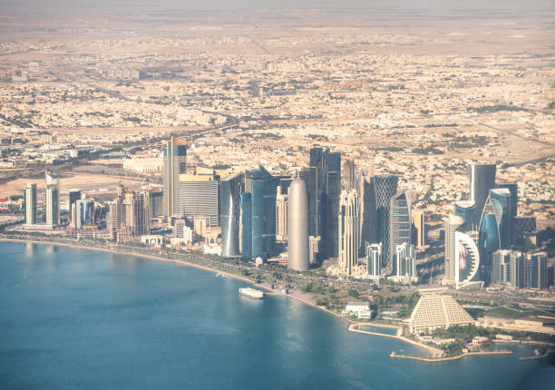 Aerial view of Doha, Qatar.