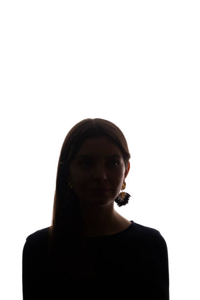 istock Portrait beautiful young girl looking in front concept - silhouette, isolate 1191257099