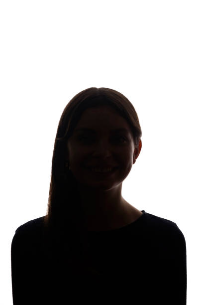 istock Portrait beautiful young girl looking in front concept - silhouette, isolate 1191257113