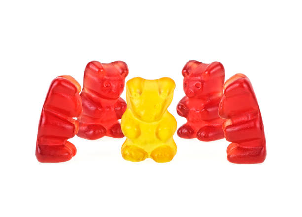 istock Colorful jelly bears isolated on white background 1191263692