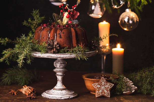 istock Pumpkin cake with chocolate glaze on rustic background 1191264283