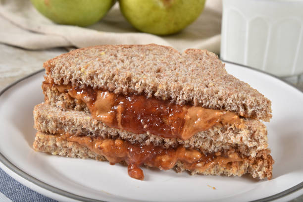 istock Peanut butter and jam sandwich 1191267118