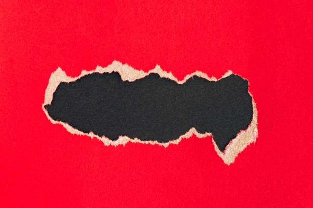 istock Torn red paper with space for your text message. Mockup, copy space. 1191268187