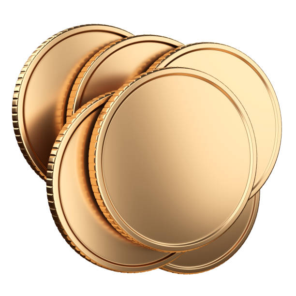 Template coins for web design. Business success. Earnings concept. 3d illustration isolated on a white background.