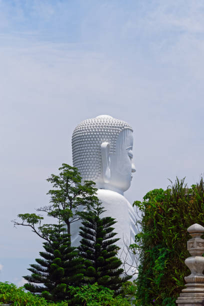 istock Low angle side view at Buddha statue against cloudy sky 1191276052