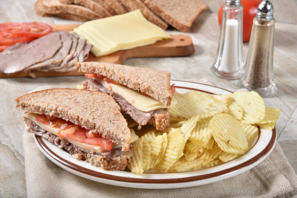 istock Roast beef and swiss cheese sandwich 1191276486