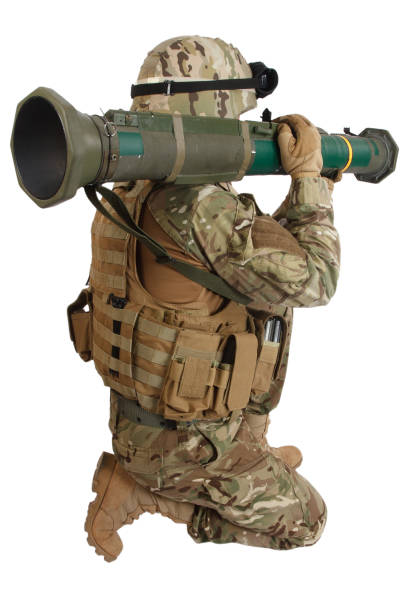 istock US ARMY soldier with recoilless rocket launcher isolated on white 1191277483