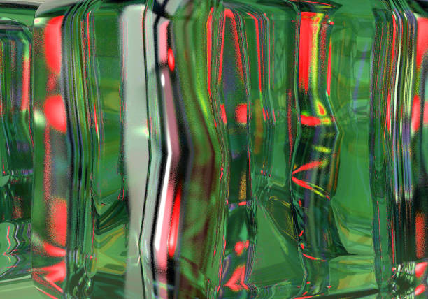 Green Glass Clear Transparent Refraction and Reflection Elegant Modern 3D Rendering Abstract Background High quality 3d illustration
