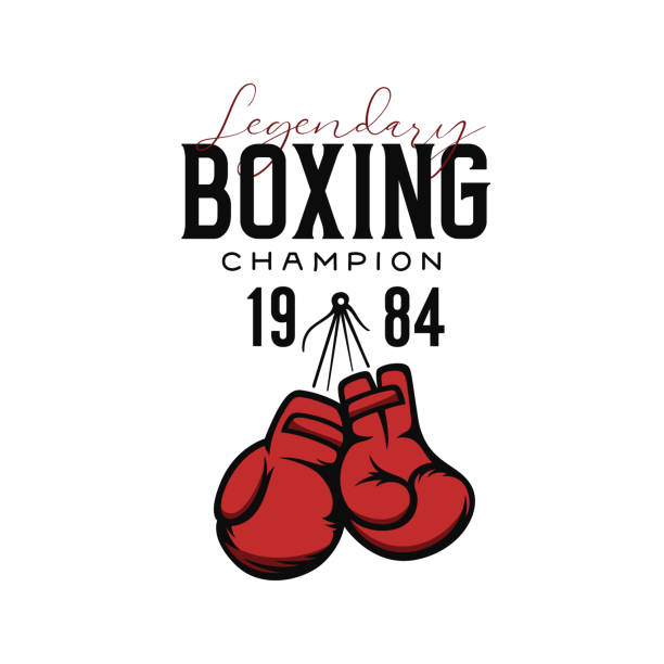 illustrazioni stock, clip art, cartoni animati e icone di tendenza di design di t-shirt campione di pugilato. illustrazione vettoriale. - boxing glove boxing glove symbol