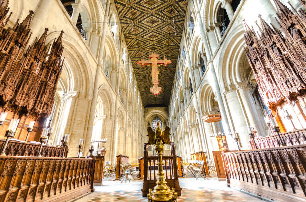 istock Peterborough Cathedral is a monastic cathedral located in Cambridgeshire, England. 1191290952
