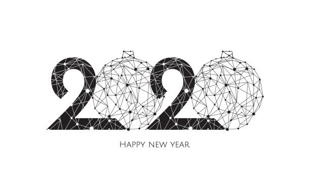 istock Happy New Year 2020 golden text design with christmas balls. 1191292287